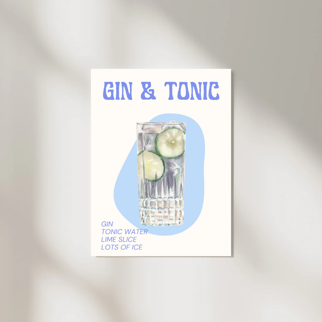 Gin & tonic A4 print