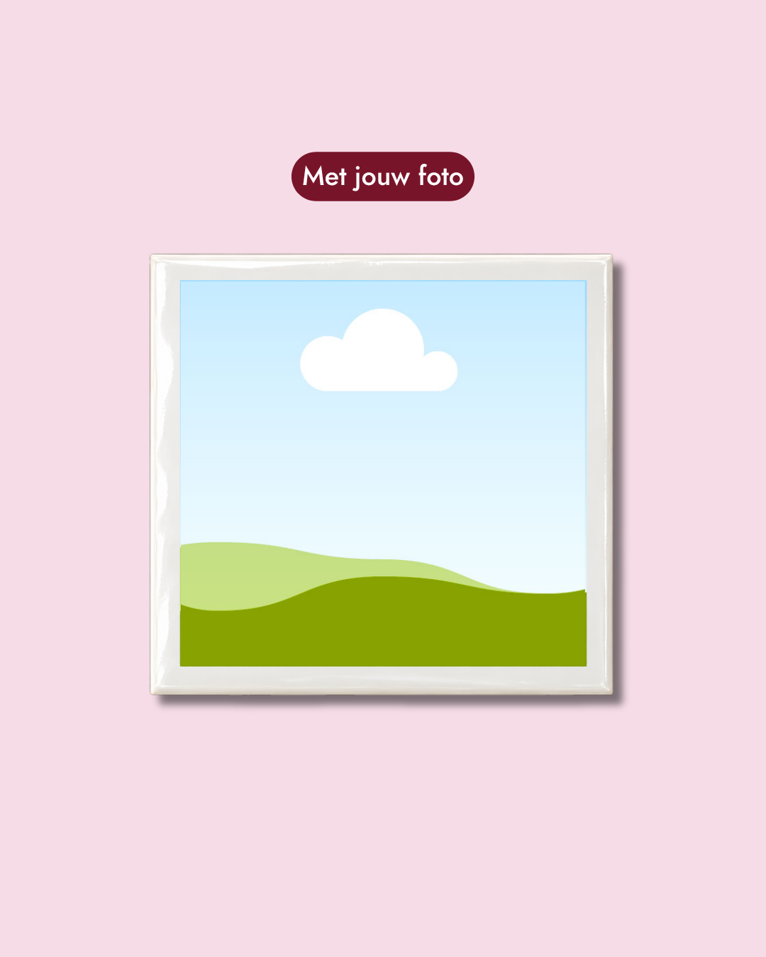 Gepersonaliseerd Tegeltje met Foto – Witte Rand