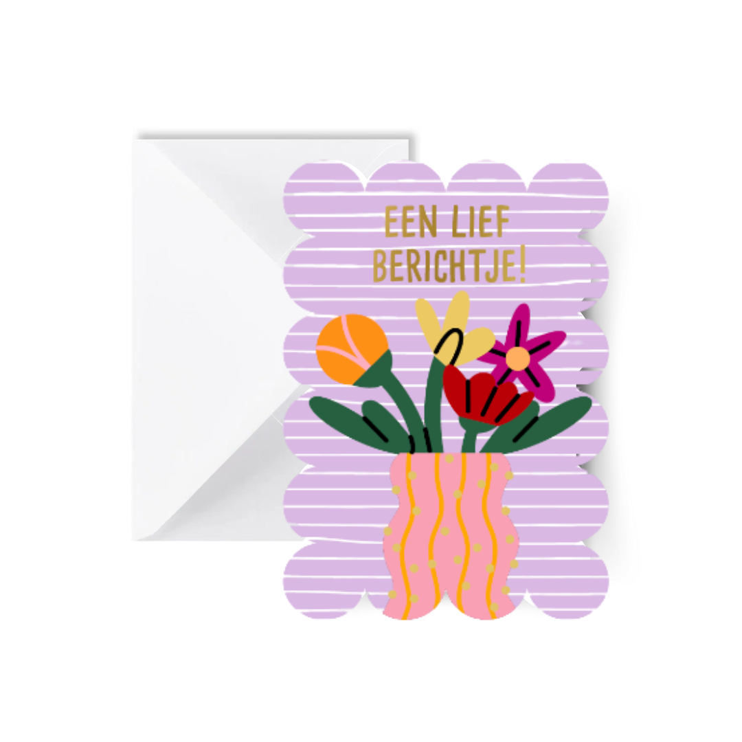 Een Lief Berichtje! Bubble Kaart met Envelop