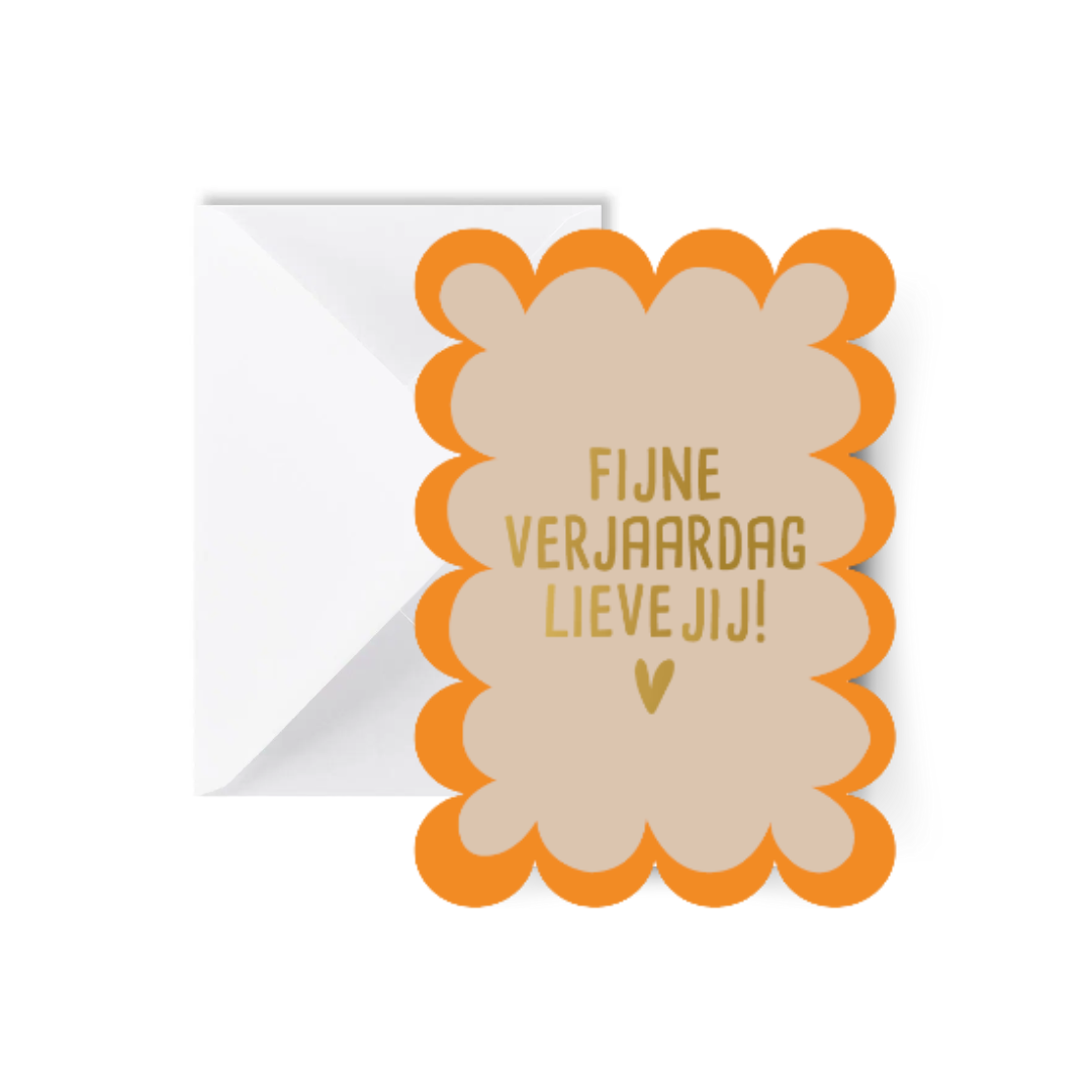 Fijne Verjaardag Lieve Jij! Bubble Kaart met Envelop