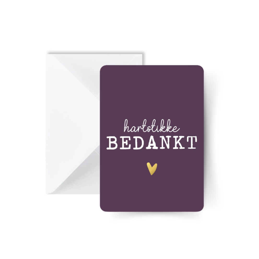 Hartstikke bedankt kaart