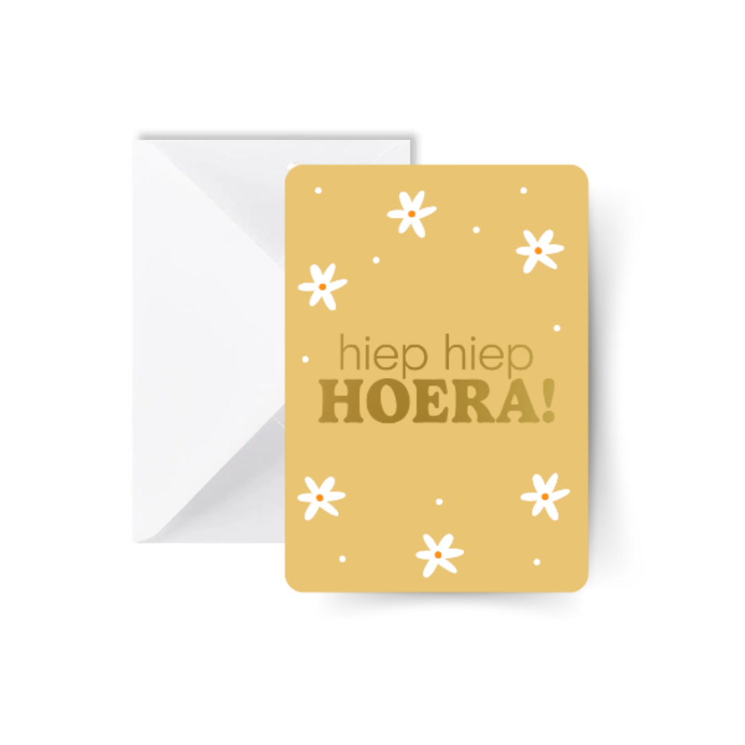 Hiep hiep hoera kaart