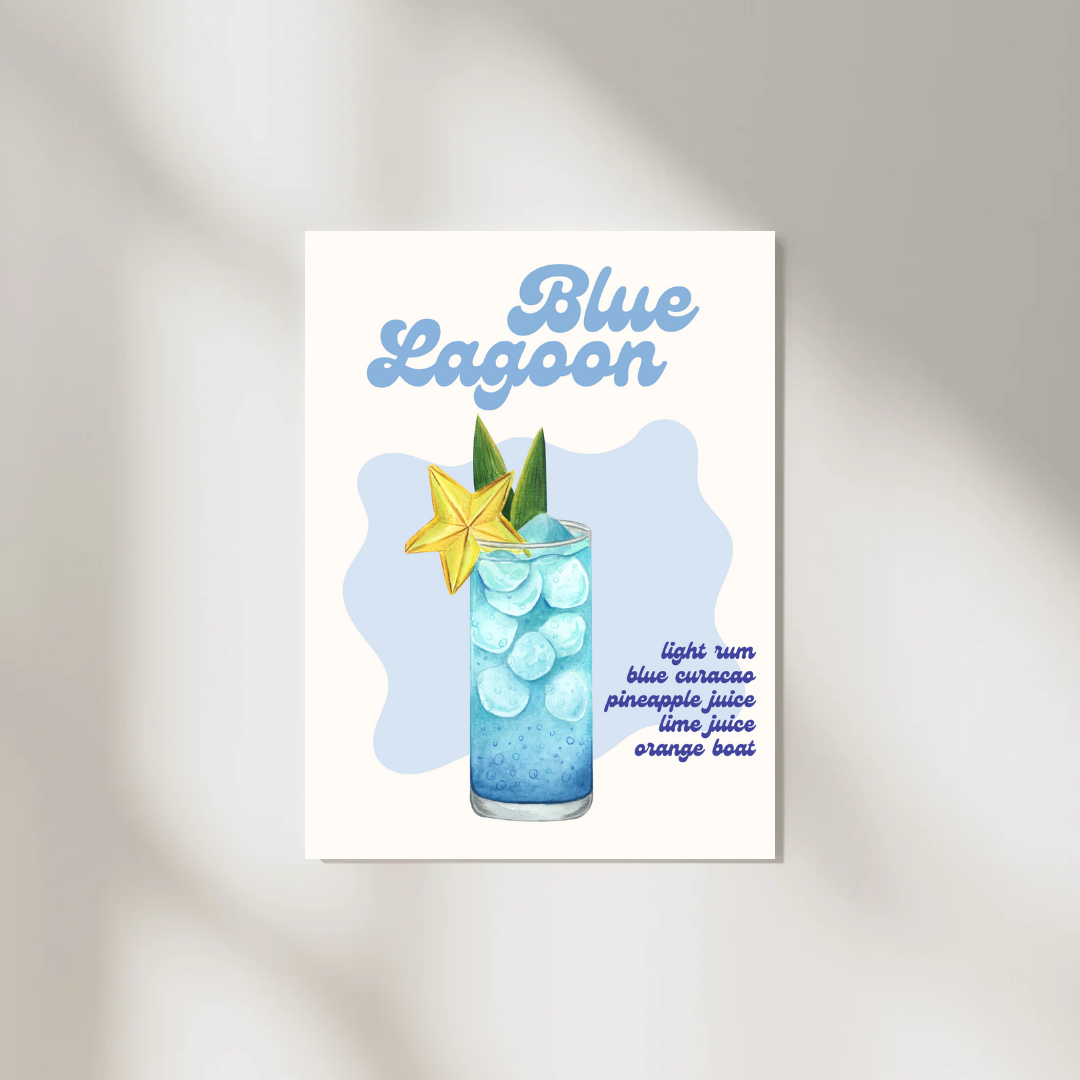 Blue lagoon A4 print