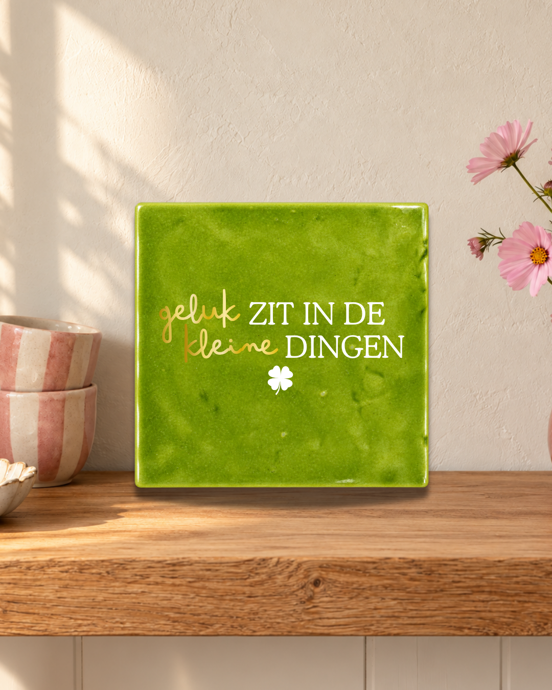 Geluk zit in de kleine dingen Tegeltje
