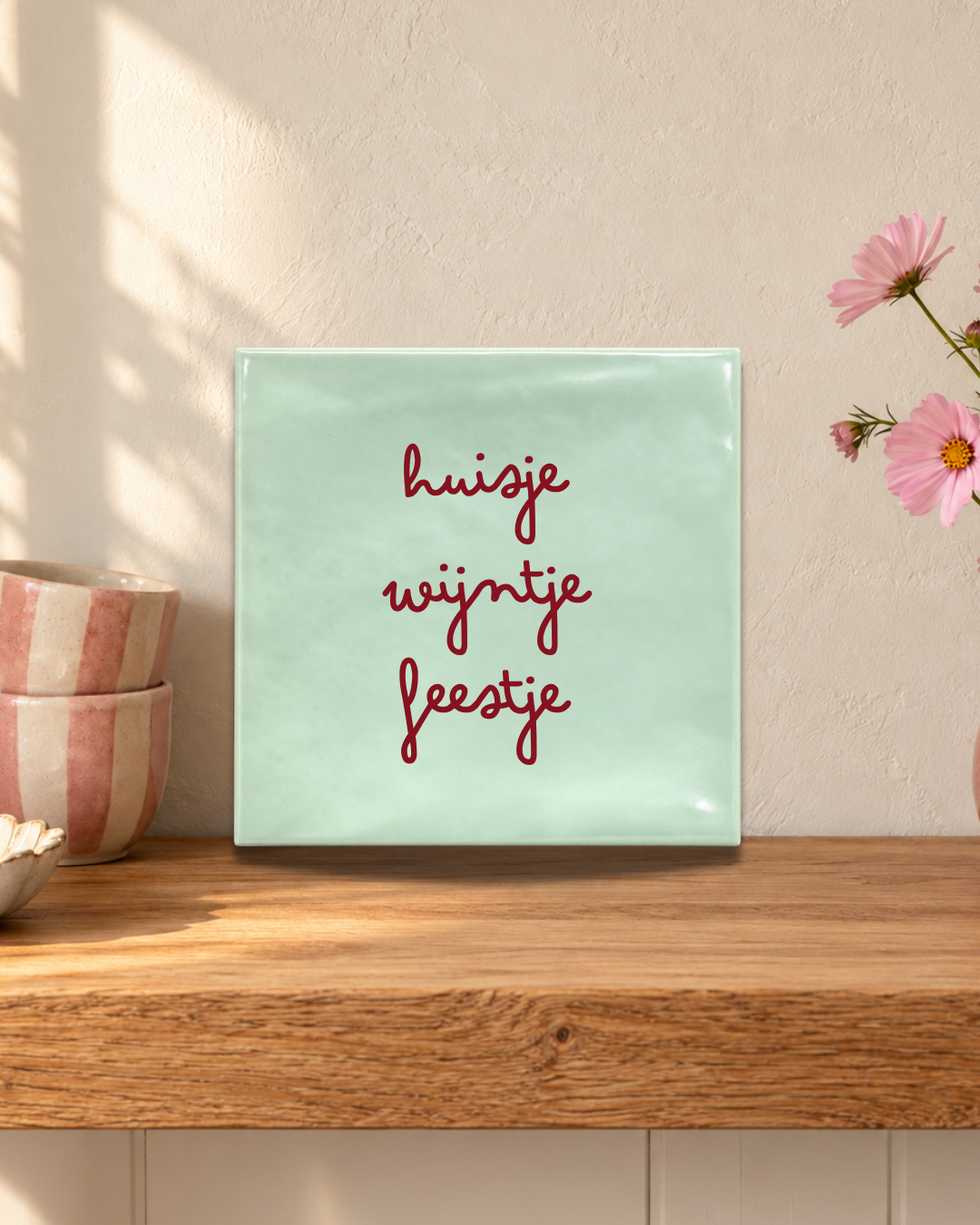 Huisje Wijntje Feestje Tegeltje