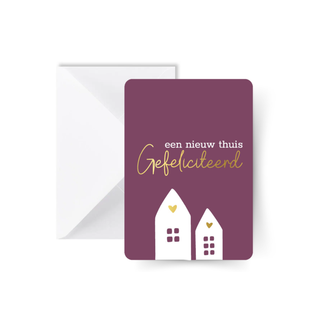 Gefeliciteerd een nieuw thuis kaart