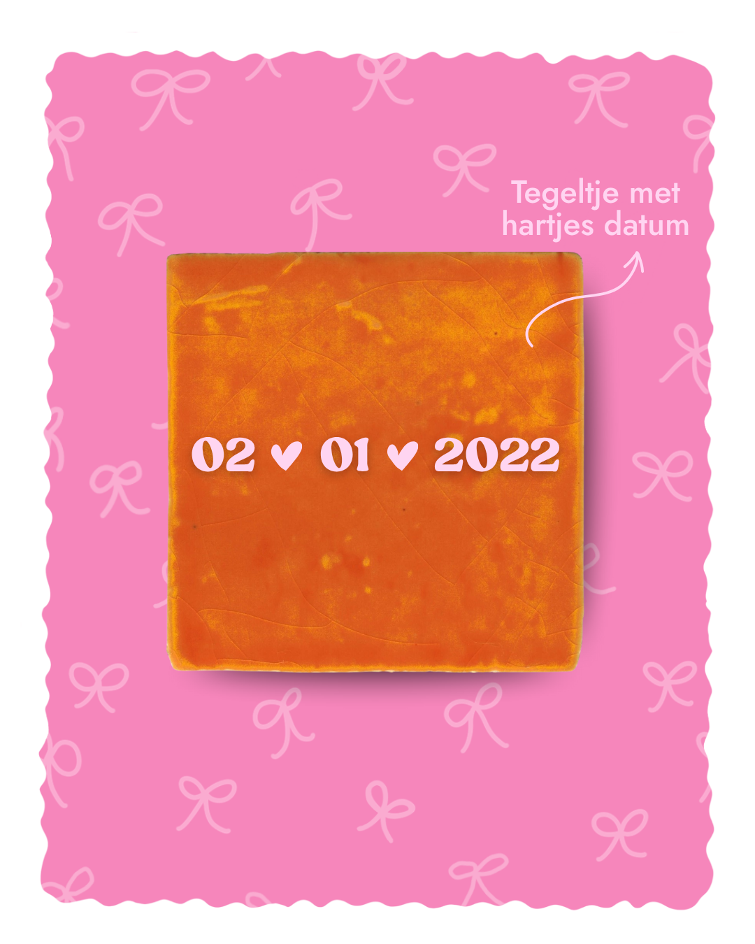 Personaliseer je eigen tegeltje - met hartjes datum