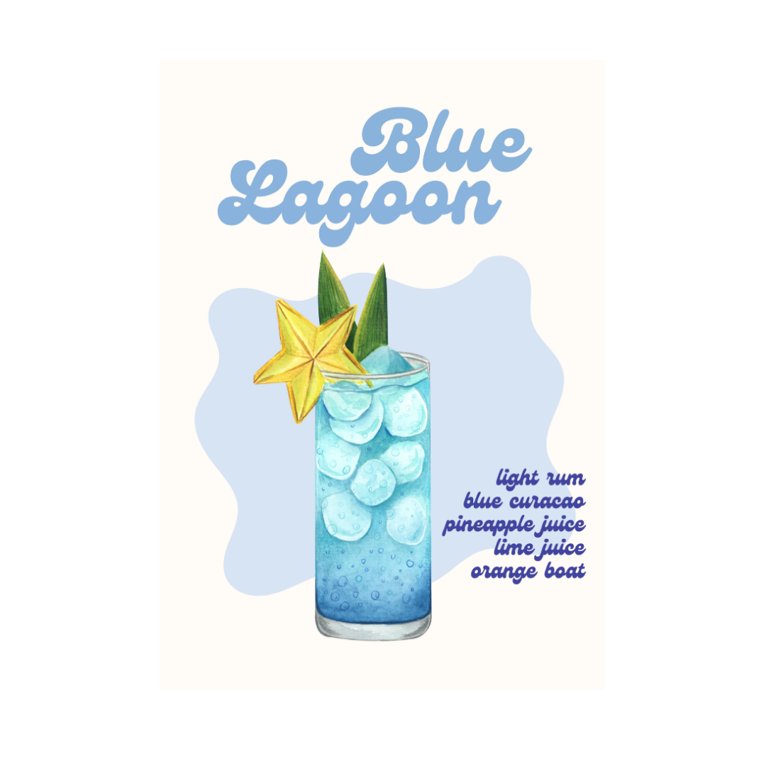 Blue lagoon A4 print