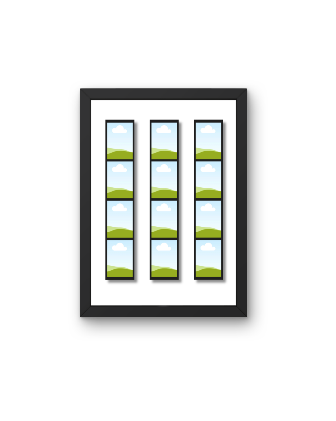 Custom Mini Photostrips in Zwarte Lijst