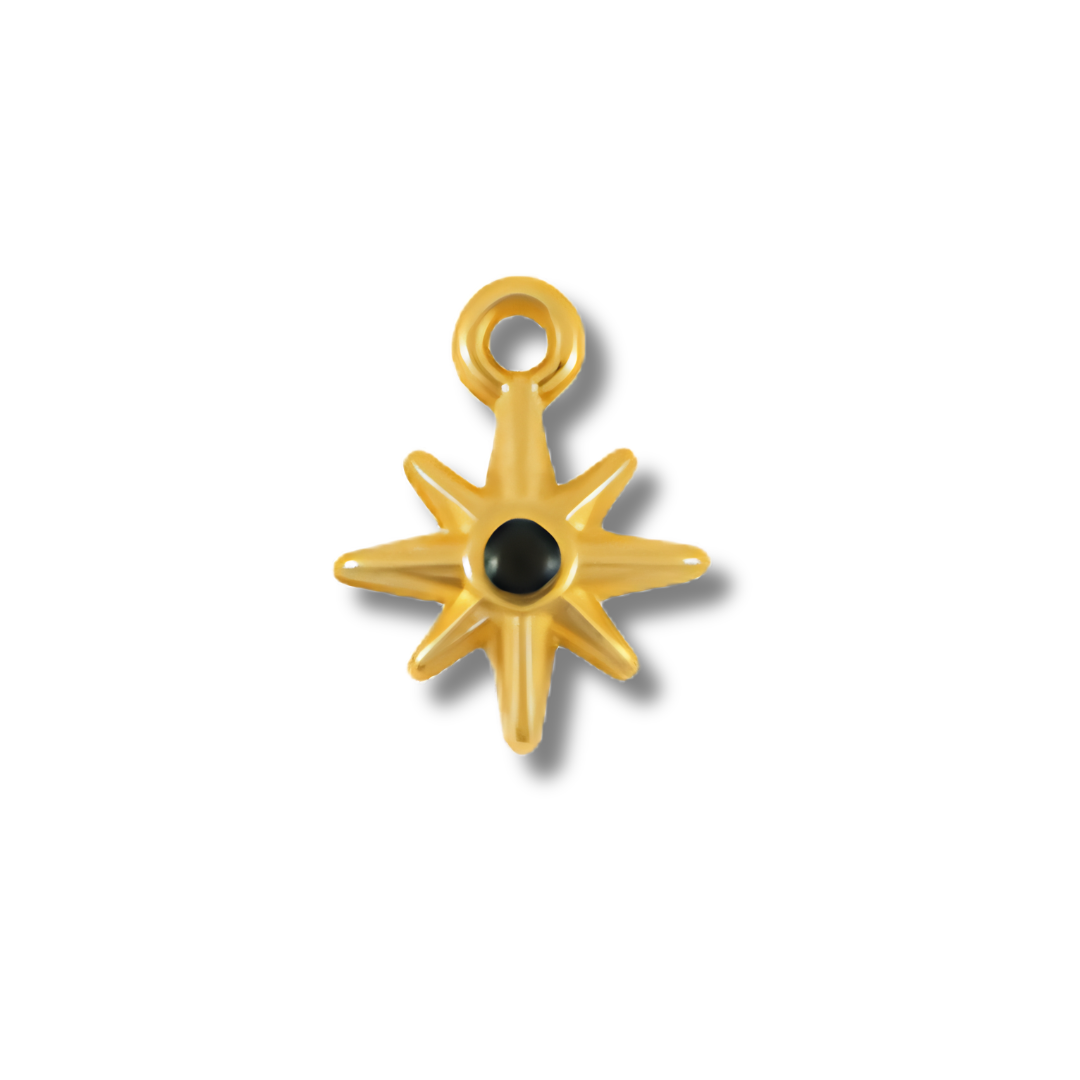 Midnight Compass Charm