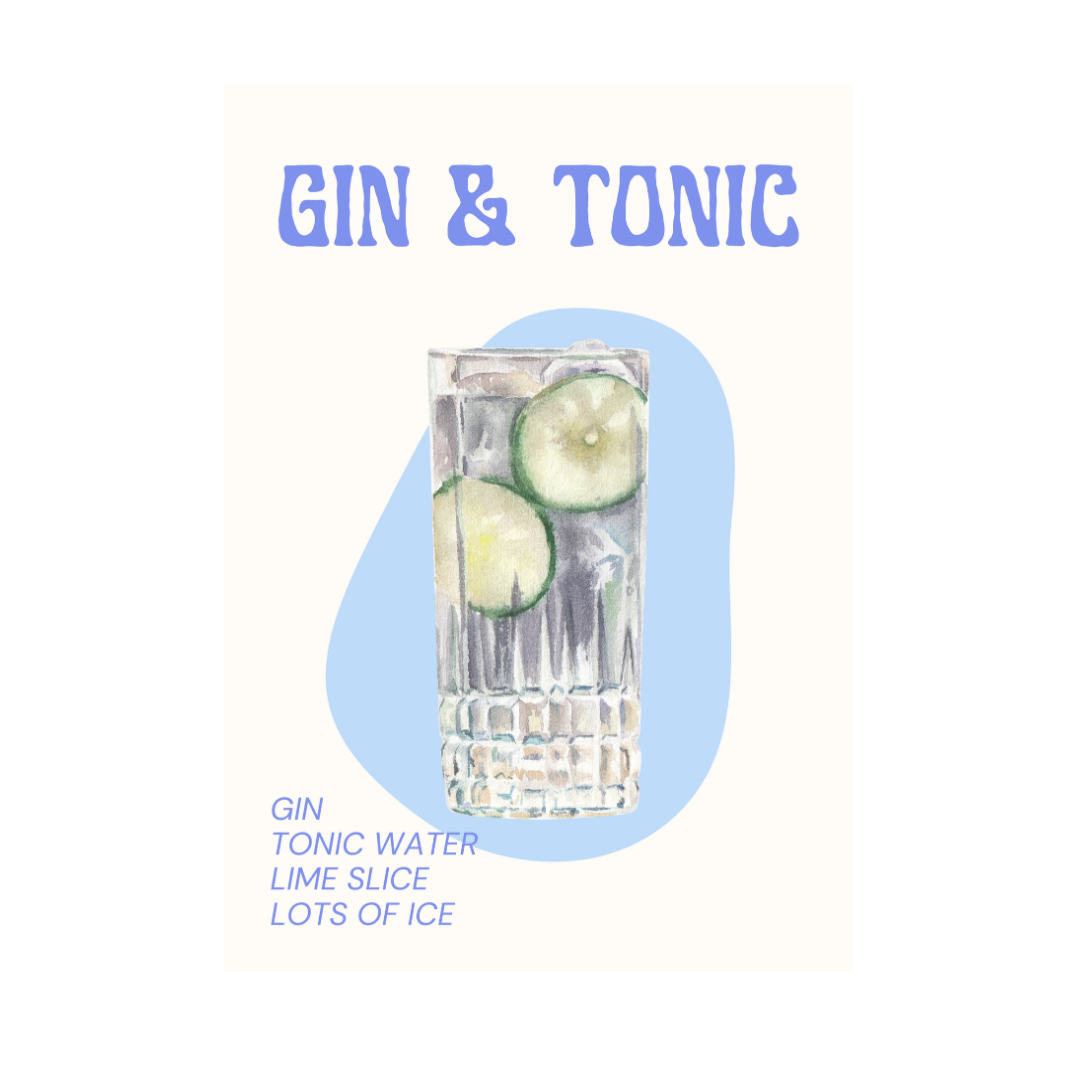 Gin & Tonic A4 Print