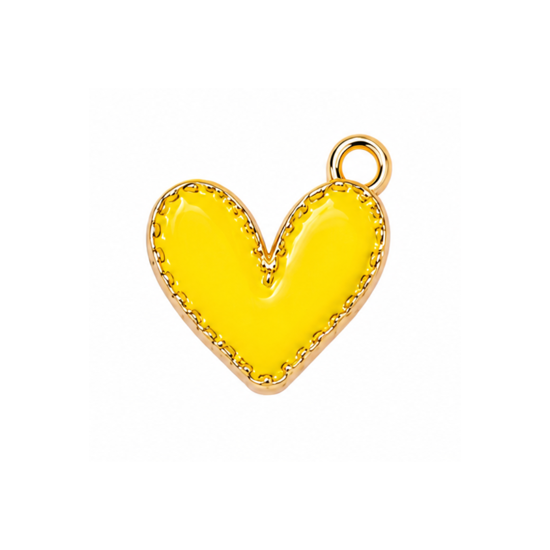 Lemon Sorbet Heart Charm