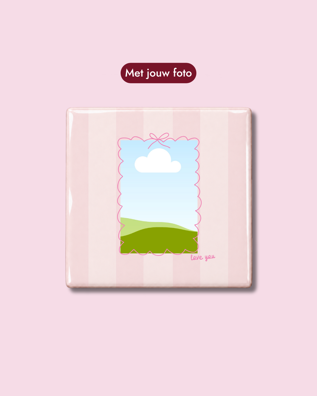 Gepersonaliseerd Tegeltje met Foto – Love You