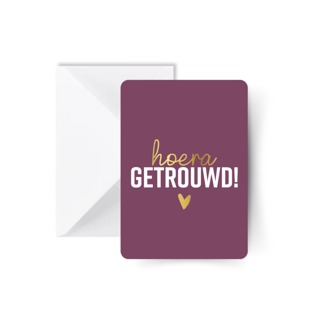Hoera Getrouwd! Kaart met Envelop