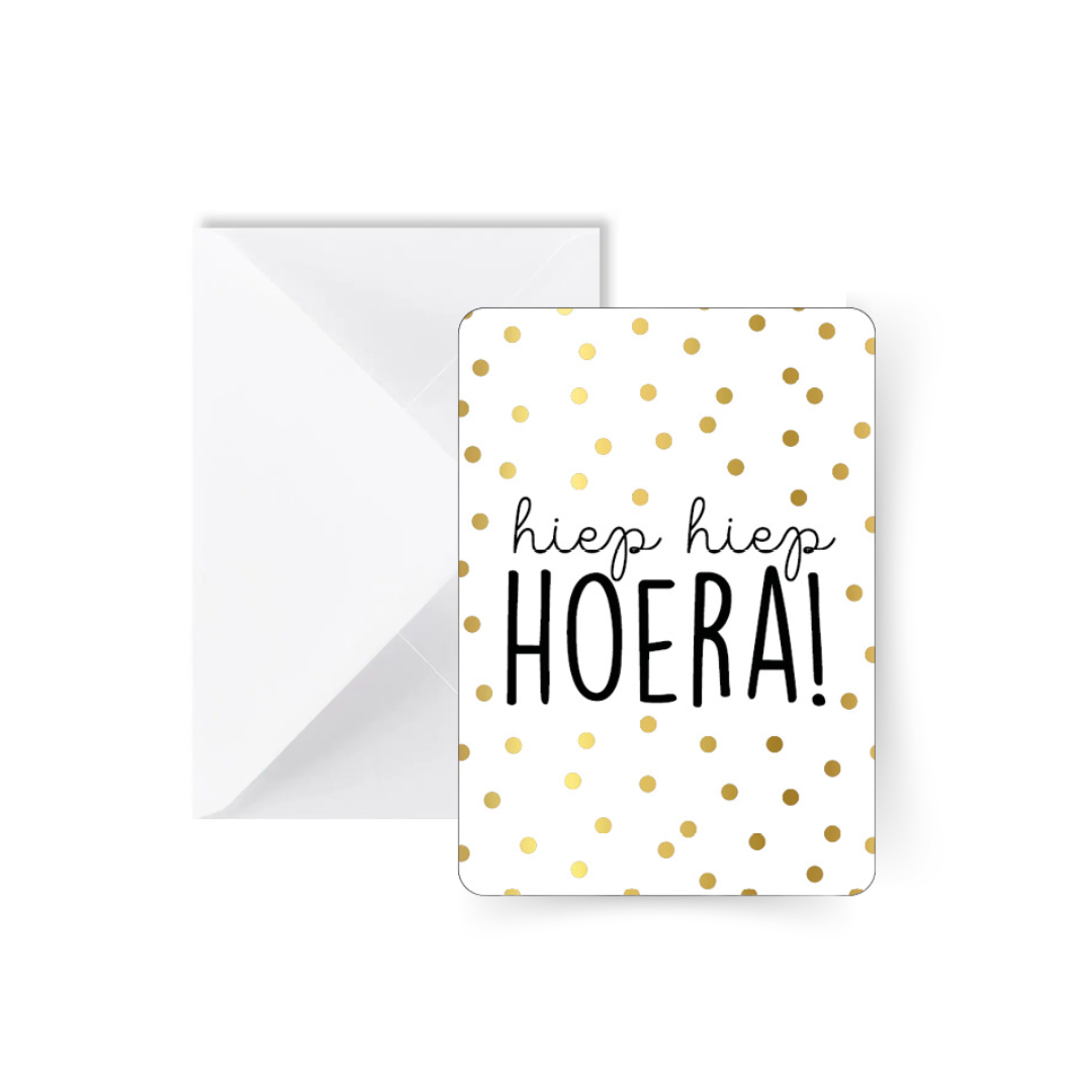 Hiep hiep hoera kaart