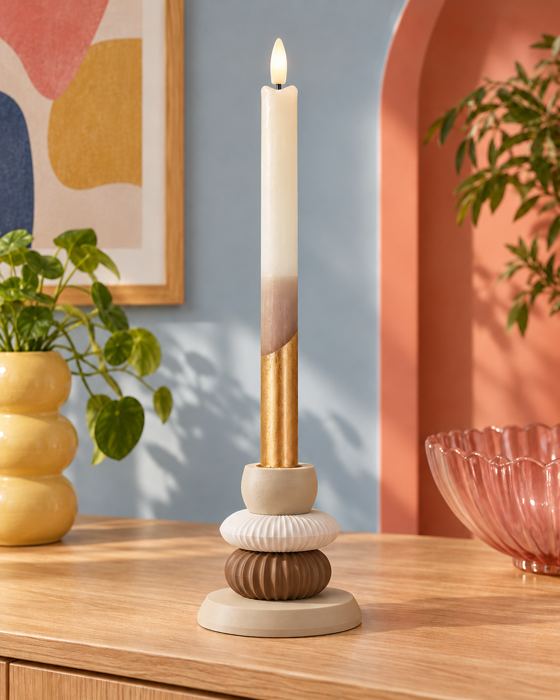 LED-kaars Cacao Pearl