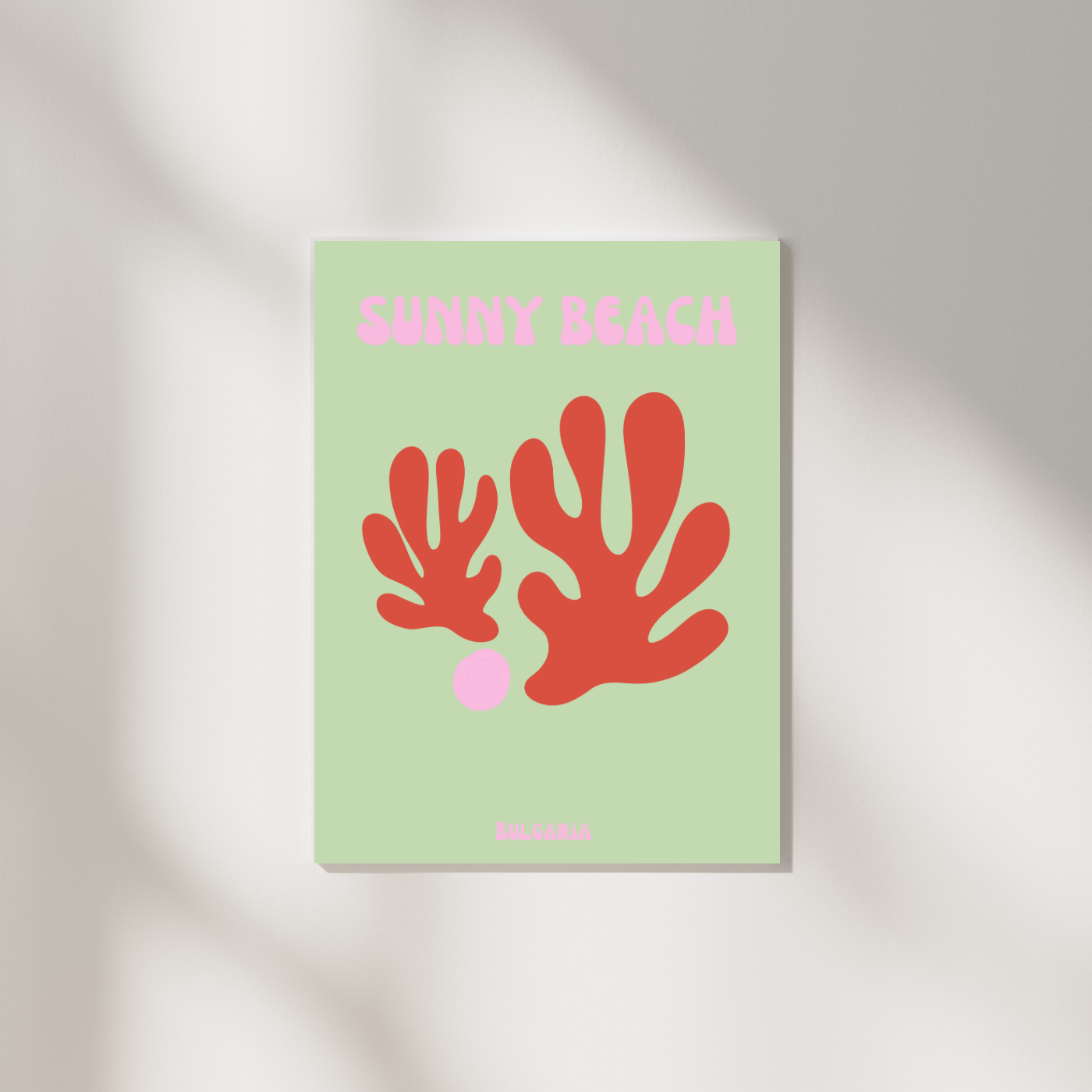 Sunny beach A4 print