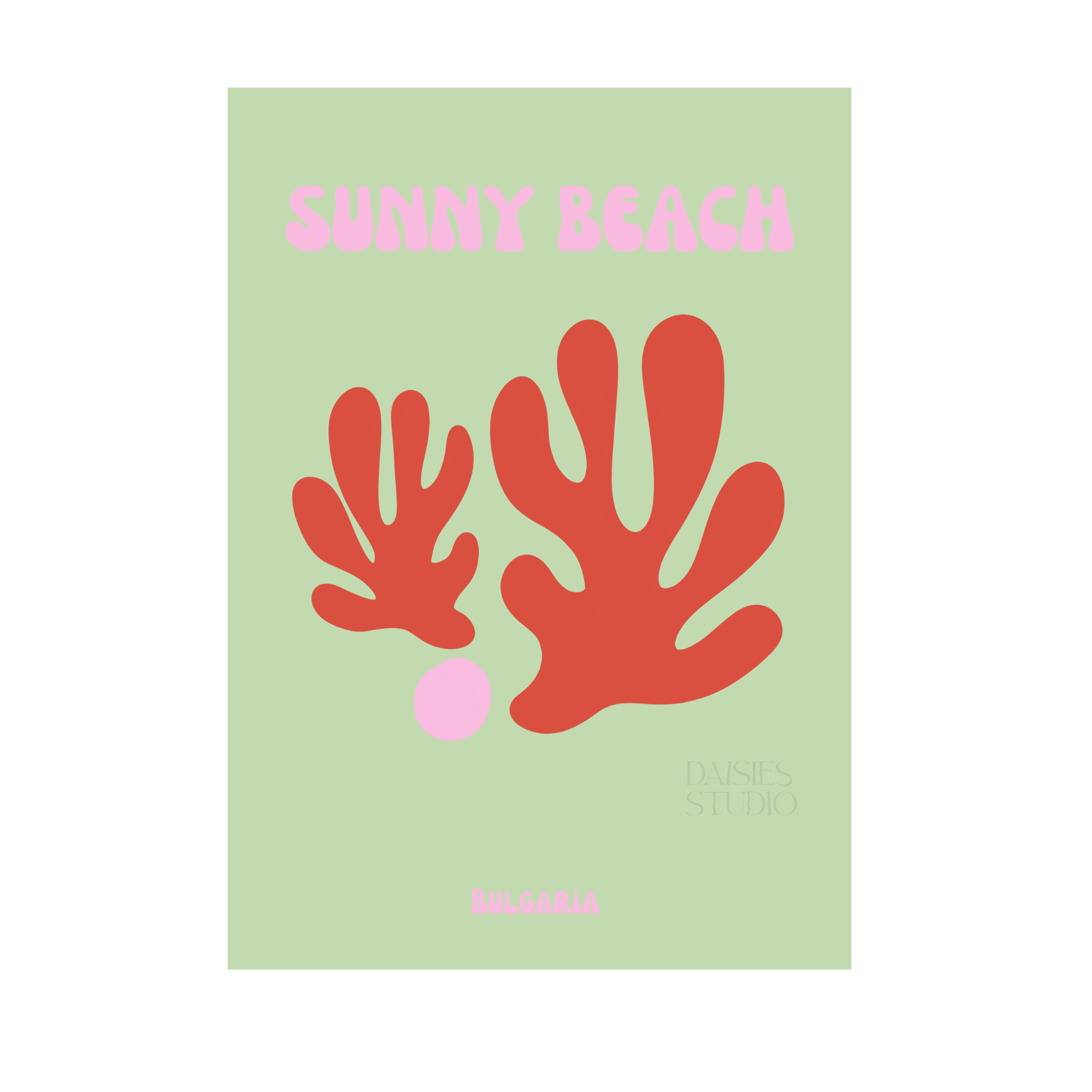 Sunny beach A4 print